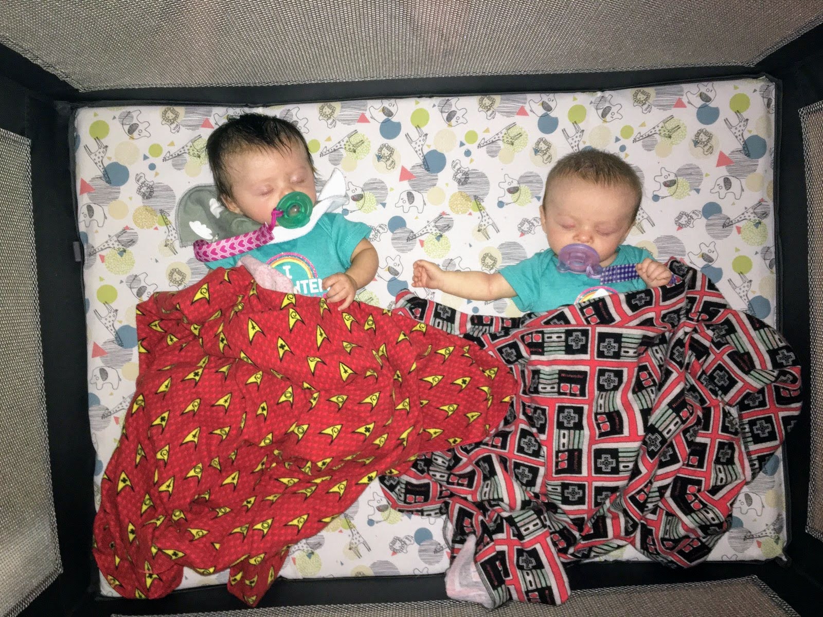 3 month old twins napping